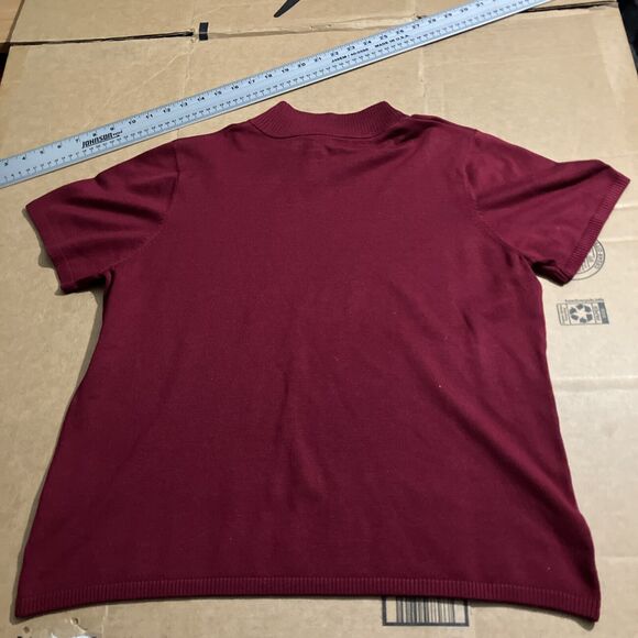 Josephine Chaus XL Red Cardigan, Silk Blend Stretch Sweater Lightweight Cardigan - Picture 8 of 9